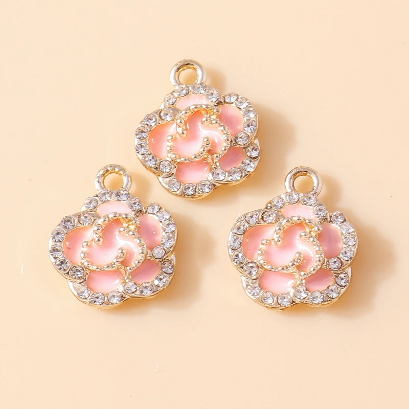 20 Stück 14x17mm Modische Kristallblumen-Anhänger für Schmuckherstellung, Ohrringe, Halsketten, Armbänder, Zubehör, DIY-Bastelarbeiten, Geschenk – Detail 9
