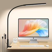 LED Desk Lamp with Clamp, Stepless Dimming Desk Lamp for Home Office Adjustable Office Light Eye Caring Desk Ligh