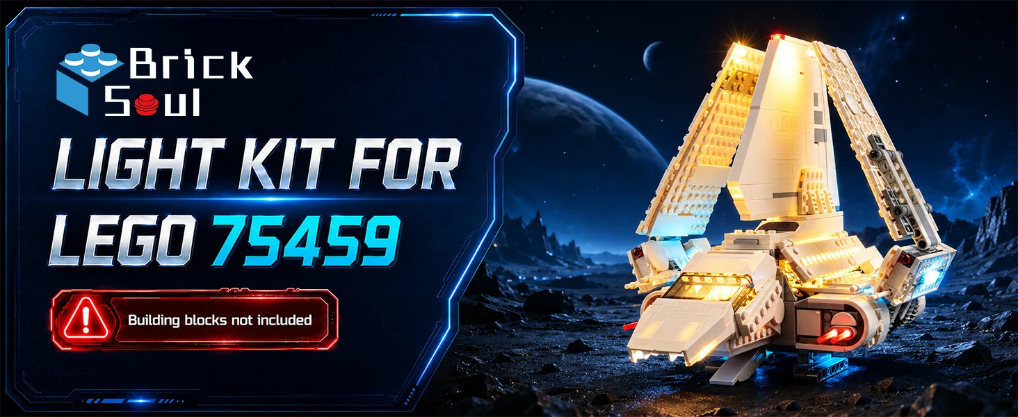 BrickSoul LED-Beleuchtungsset, geeignet für Lego Imperial Lambda-Class Shuttle 75459, Modell, nicht im Lieferumfang enthalten, Bausteine ​​nicht im Lieferumfang enthalten – Detail 1