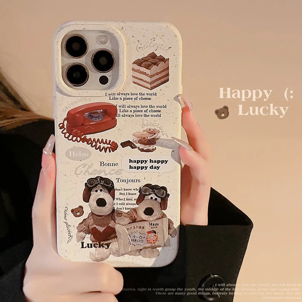 Niedliche Cartoon-Welpen-Handyhülle für iPhone 16 15 14 13 12 11 Pro Max XS XR X 7 8 Plus, weiche, stoßfeste Silikon-Schutzhülle