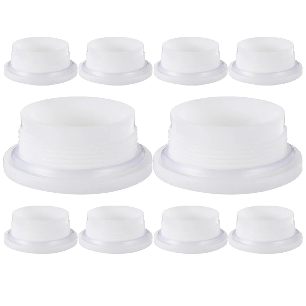 10 Pcs Drum Bung Plug Plastic Barrel Caps Trapezoidal Water Seal White Lids Oil