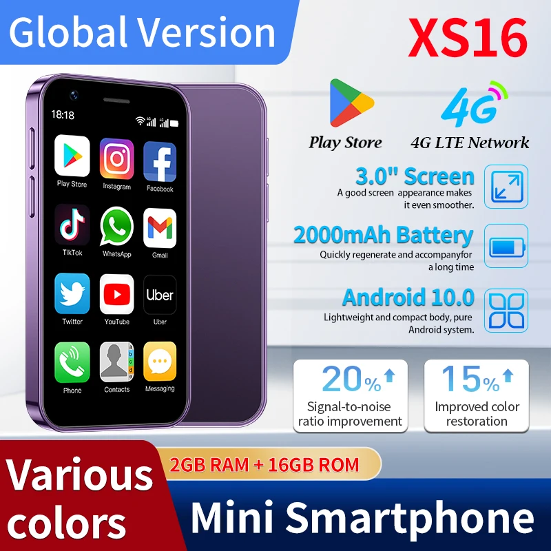 SOYES XS16, the world's smallest 4G smartphone with a 3.0-inch Android 10.0 system | 2+16/3+64 memory for ultimate portability