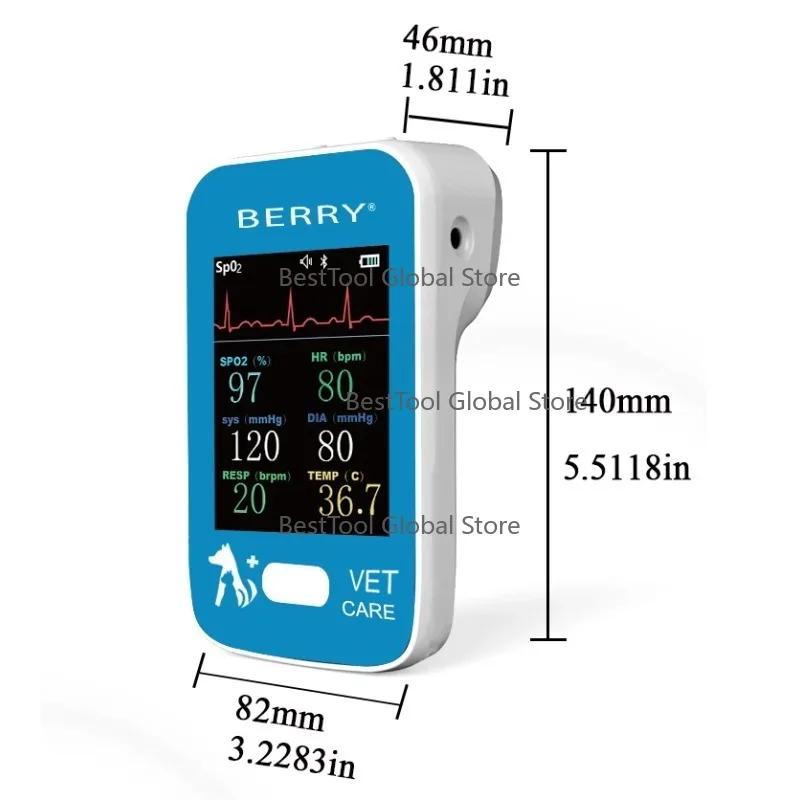 

Ve-terinary Vet Pressure P-ets Pet Health BE-RRY 6-para-meter AM-6200 Pet