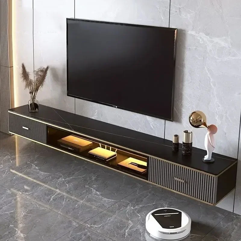 

Floating Wall Tv Stand Standing Hanging Black Consoles Bedroom Tv Table Multifunctional Meuble Tv Salon Theater Furniture