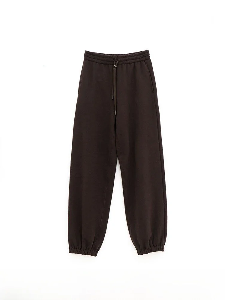 Conjunto Deportivo Marrón Castaño Chow Xiaoya, Primavera 2026, Nuevo Conjunto de Dos Piezas para Mujer, Casual, Holgado, de Manga Larga, Pantalones, Conjunto Moderno