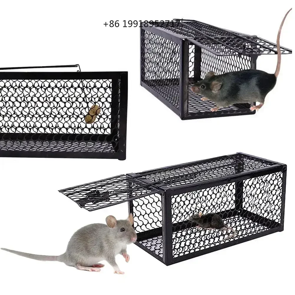 Metal Mousetrap Self-locking Mousetrap Safe Firm Iron Net Mouse Catcher Indoor Outdoor Rat Trap Rat Cage JJ360