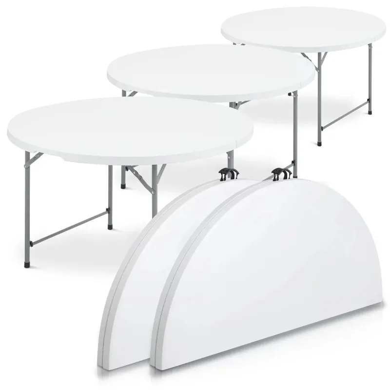 

1pcs Banquet Wedding 150cm Dining 60 Inch 5ft White Plastic Folding Round Foldable Table