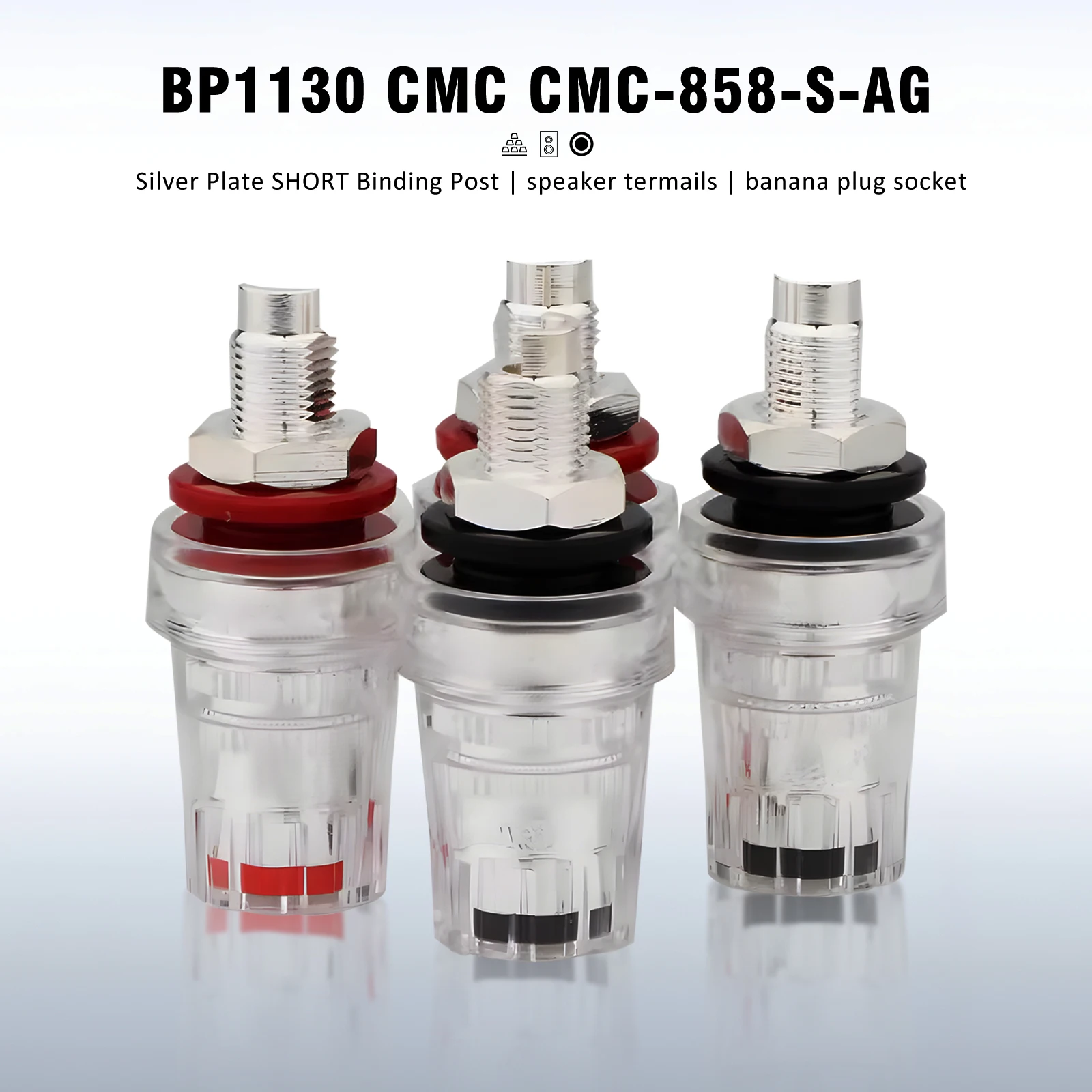 

Binding Post Short Thread Terminals Transparent Rhodium Plated 4mm Entry Diameter For Speaker CD Audio Amplifier BP1130