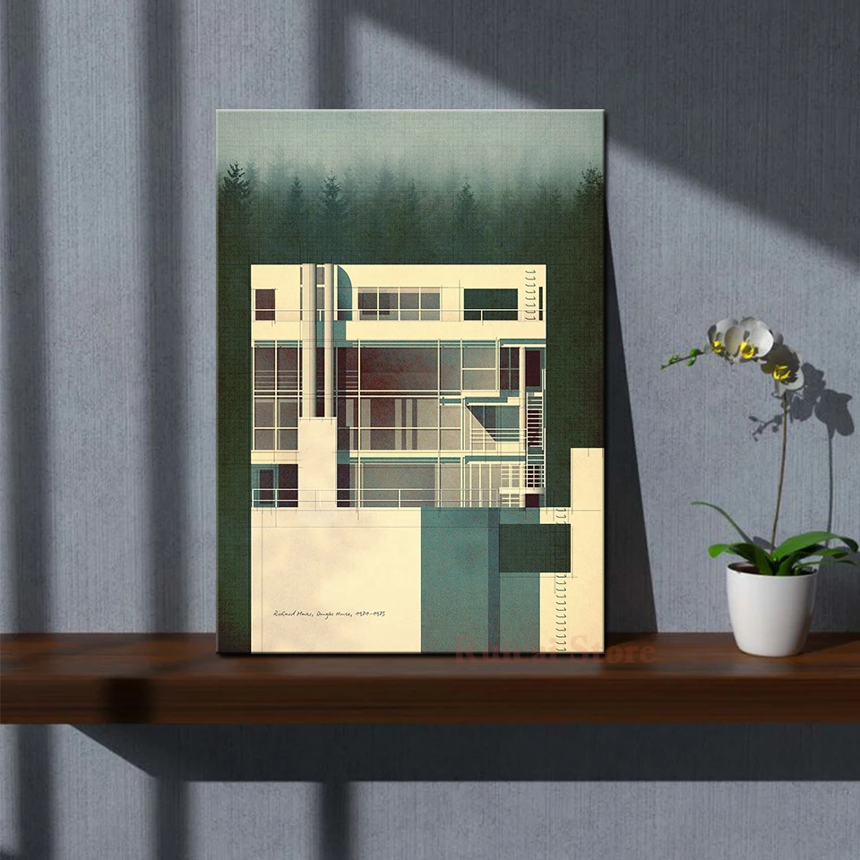 

Richard Meier Douglas House Poster Canvas Art Room Wall Painting Home Decor