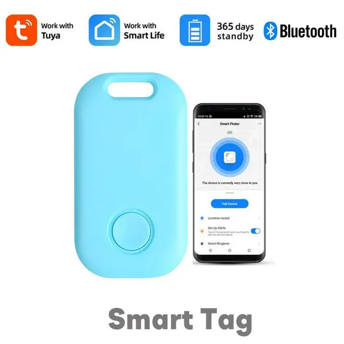 

Tuya Mini Anti Lost GPS Tracker Keychain Alarm Smart Wireless Location Tracker Tag 2-way Search Key Finder Location Record