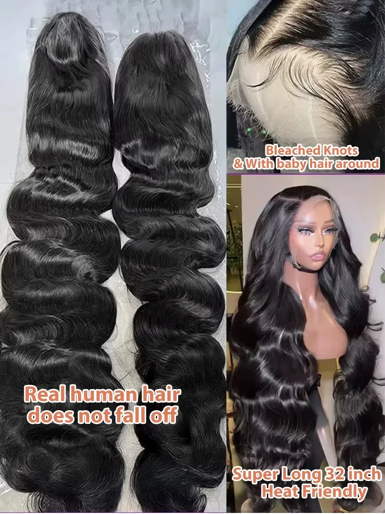 40 بوصة الجسم موجة 13x6 HD الدانتيل الجبهة الباروكات شعر الإنسان موجة المياه الدانتيل أمامي غلويليس 6x6 إغلاق شعر مستعار 100% الخام ريمي قطعها مسبقا