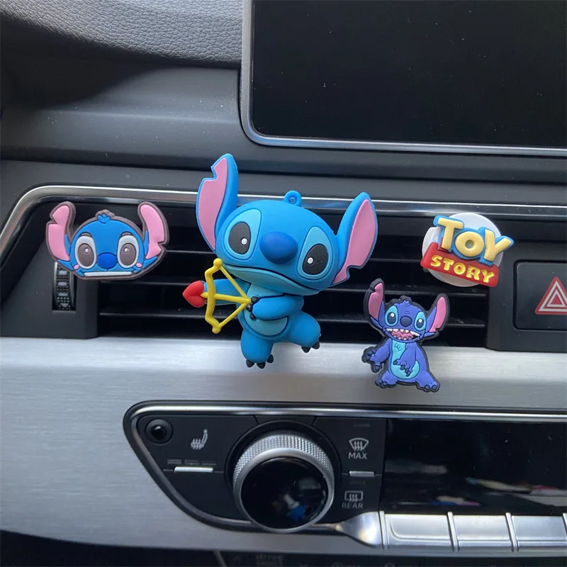 New Disney Stitch Interior Decoration Doll Anime Figures Cartoon Kawaii Car Perfume Air Outlet Aromatherapy Toys Gilrs Boy Gifts