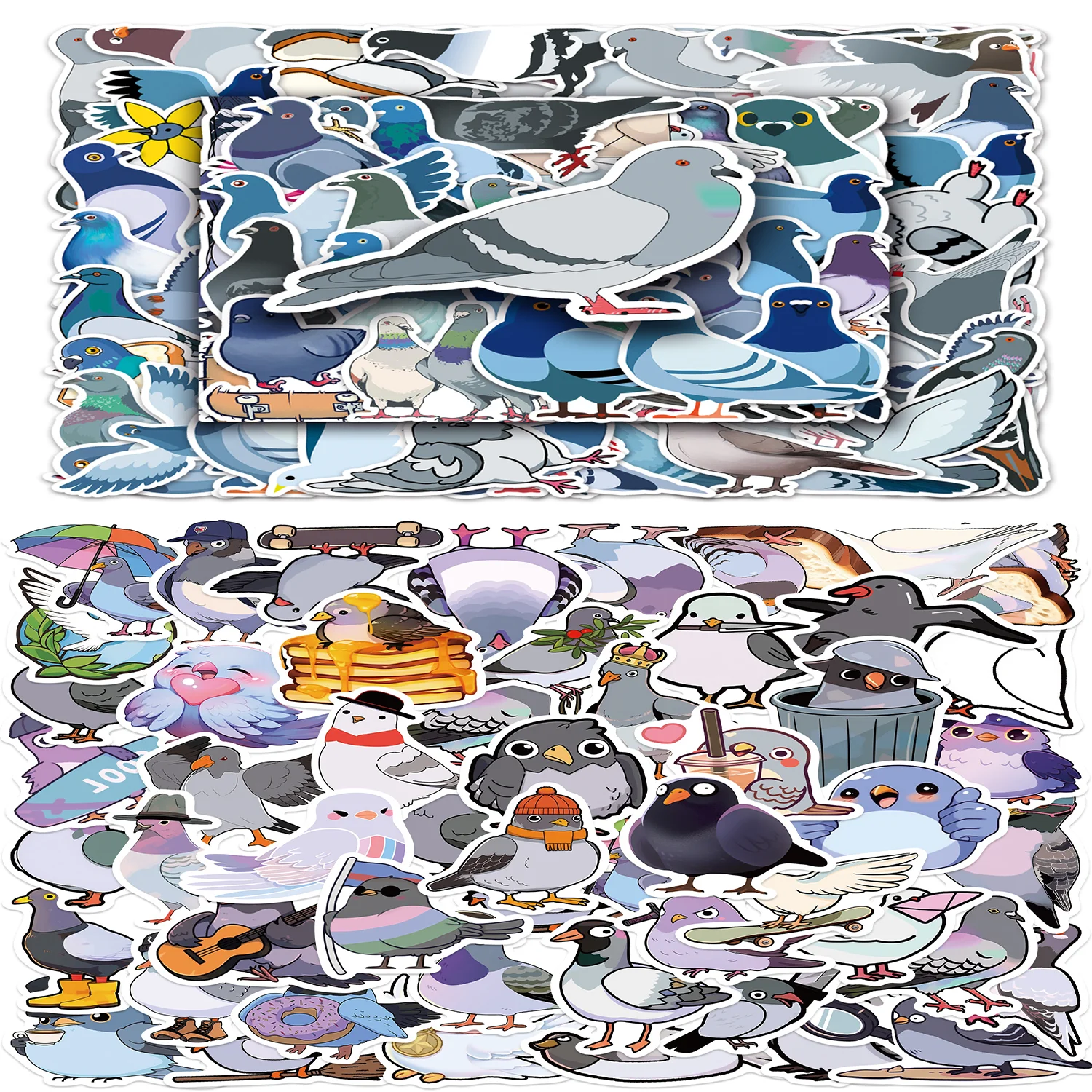50PCS Cute Pigeon Series Graffiti Stickers Personalized Animal Decal DIY Luggage Phone Guitar Scrapbook Fridge Classic Kid Toys