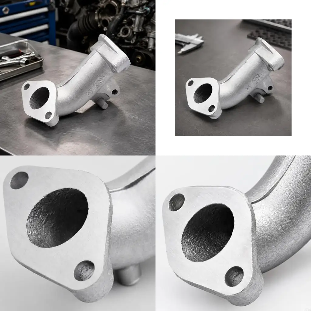 Motorcycle Carburetor Manifold for C50 C70 C90 AA01, Angled Replacement Connection for PC18, PC20 and PB16 D7YA