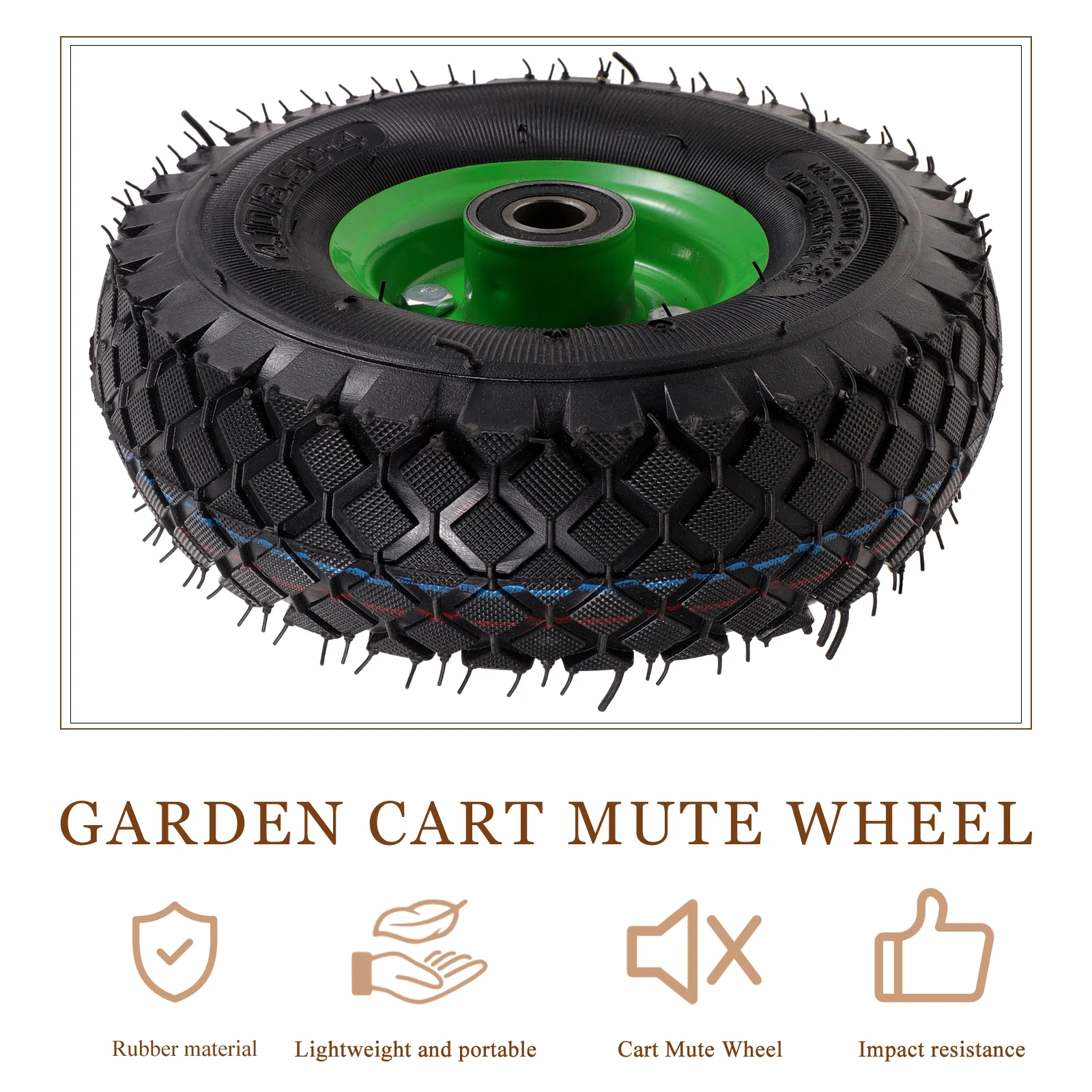 

2 Pcs Impact-Resistant Rubber Replacement Tire for Garden Wheel Barrow and Hand Cart Lightweight Design