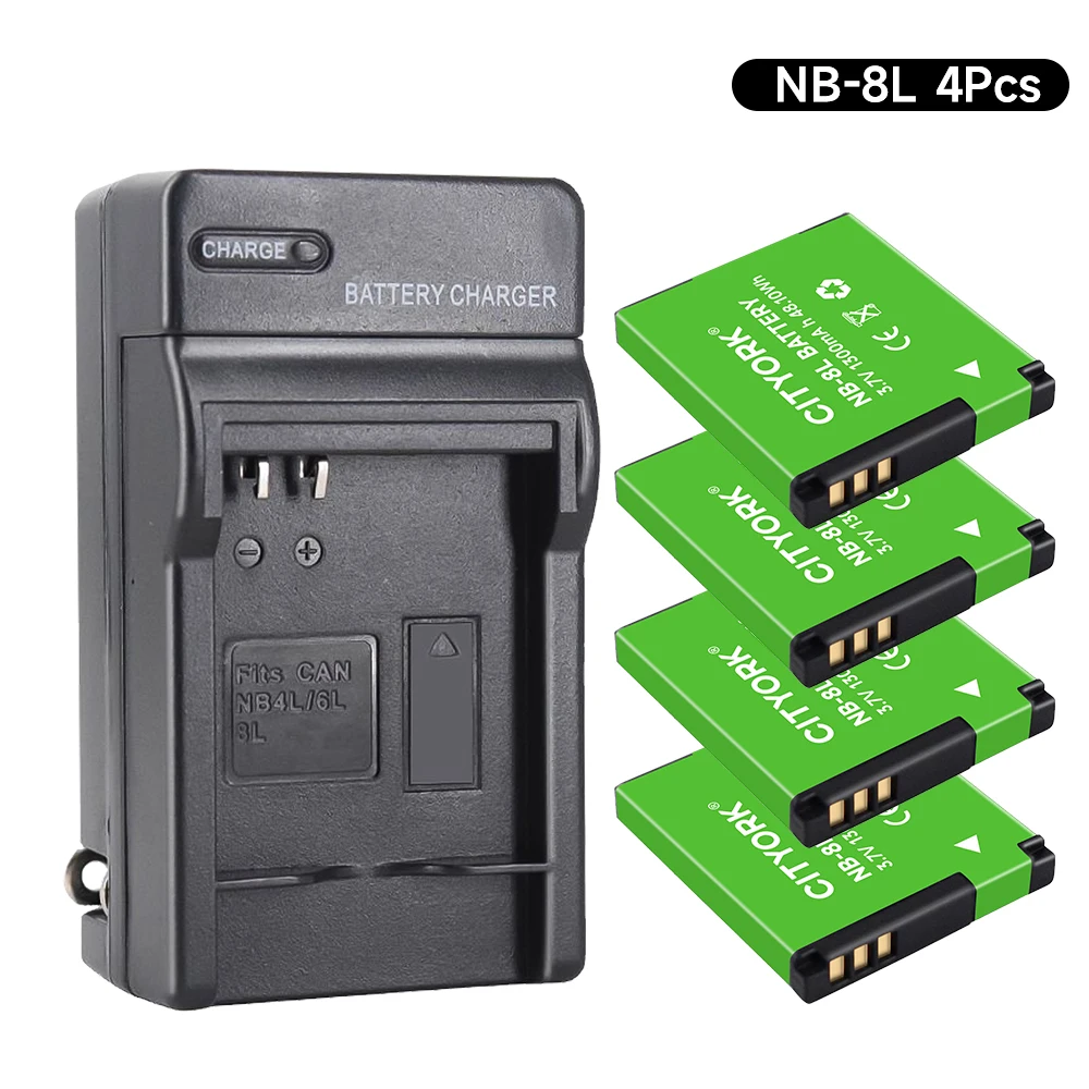 CITYORK 1300mAh NB-8L NB 8L NB8L Li-ion Digital Camera Battery  For Canon PowerShot A3000 A3100IS  A3200 A3300 A2200 Batteries