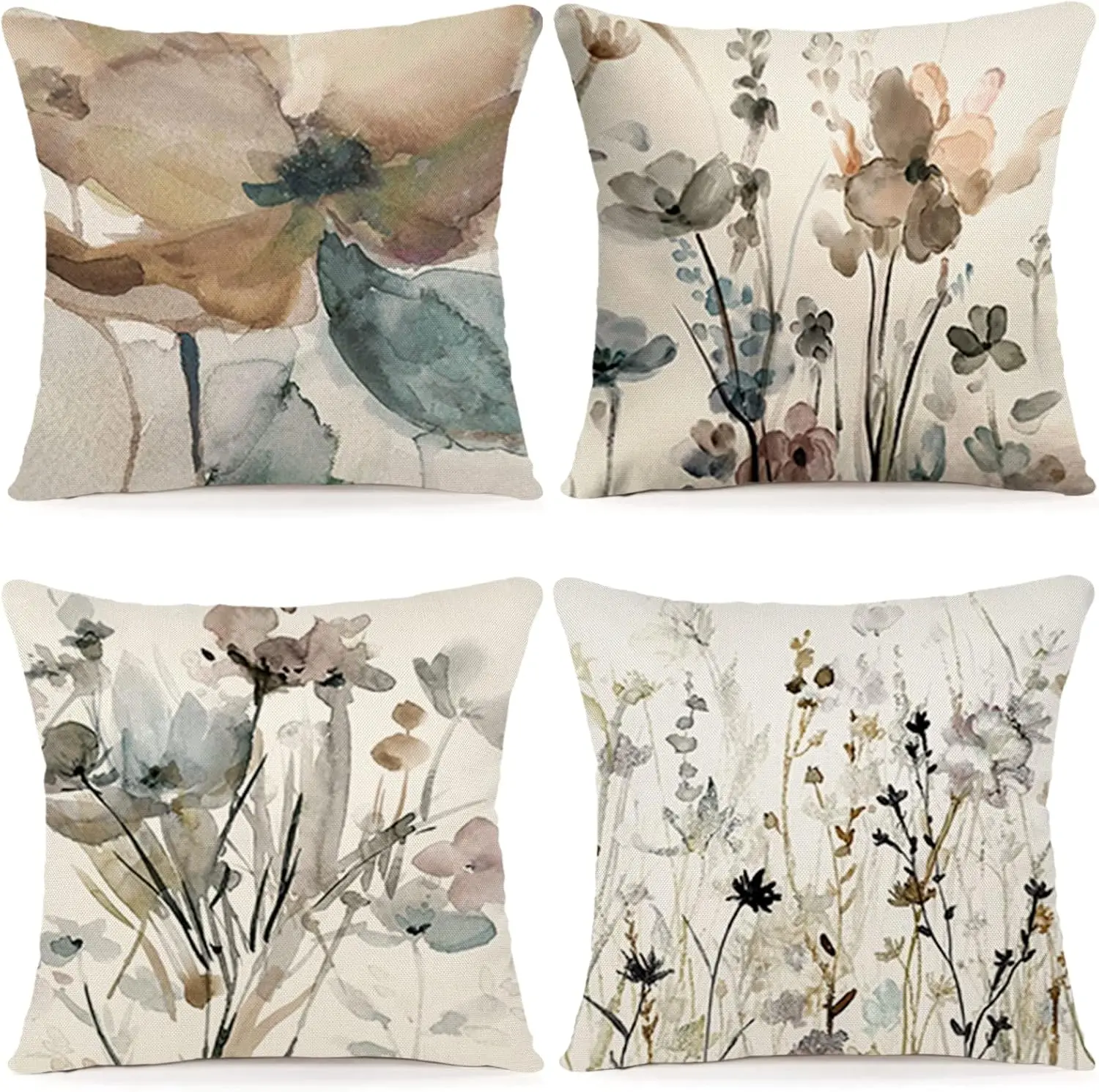 4pcs Minimalist Geometric Color Block Printed Pillow Cover Polyester Cushion Case 2D Flat Printing Pillowcase Nordic Style