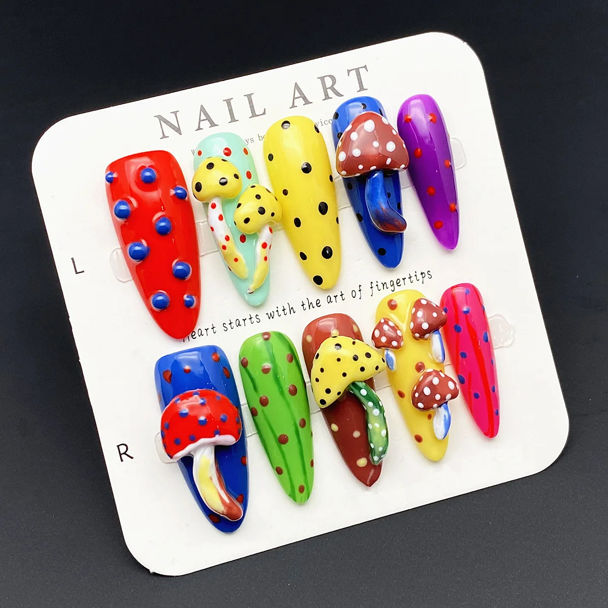 Pure hand wear nail pinch color mushrooms novelty wear nail art