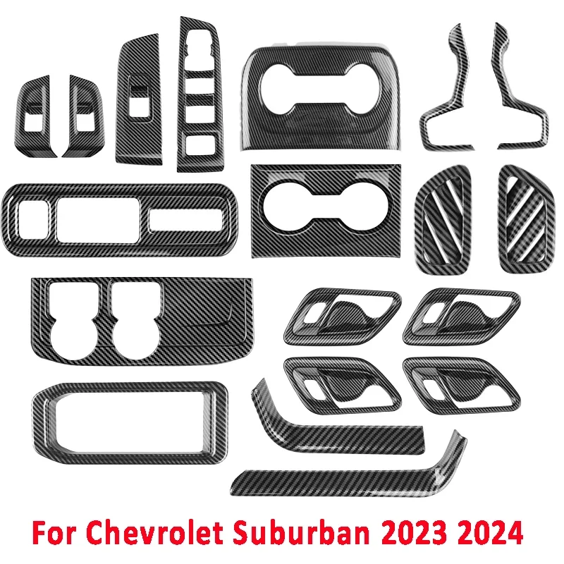 

For Chevrolet Suburban 2023 2024 2025 Interior Door Handle Bowl Window Lift Switch Cover Gear Shift Panel Air Condition Frame