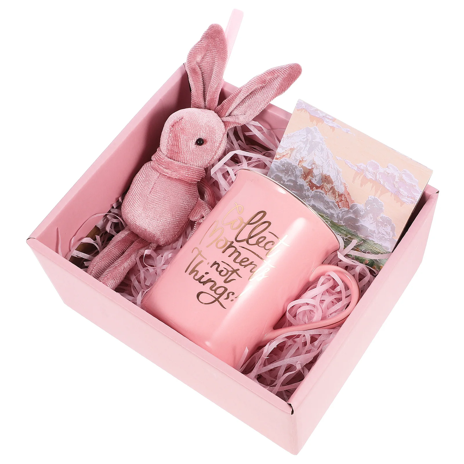 1Set Ceramic Mug Gift Box Large Handle Coffee Tea Cup Stylish Pattern Perfect Birthday Gift for Friends