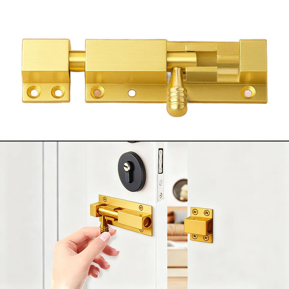 Perno de cerradura de puerta antirrobo de acero inoxidable con placa de montaje de aleación de aluminio para puertas de madera o ventanas para seguridad del hogar