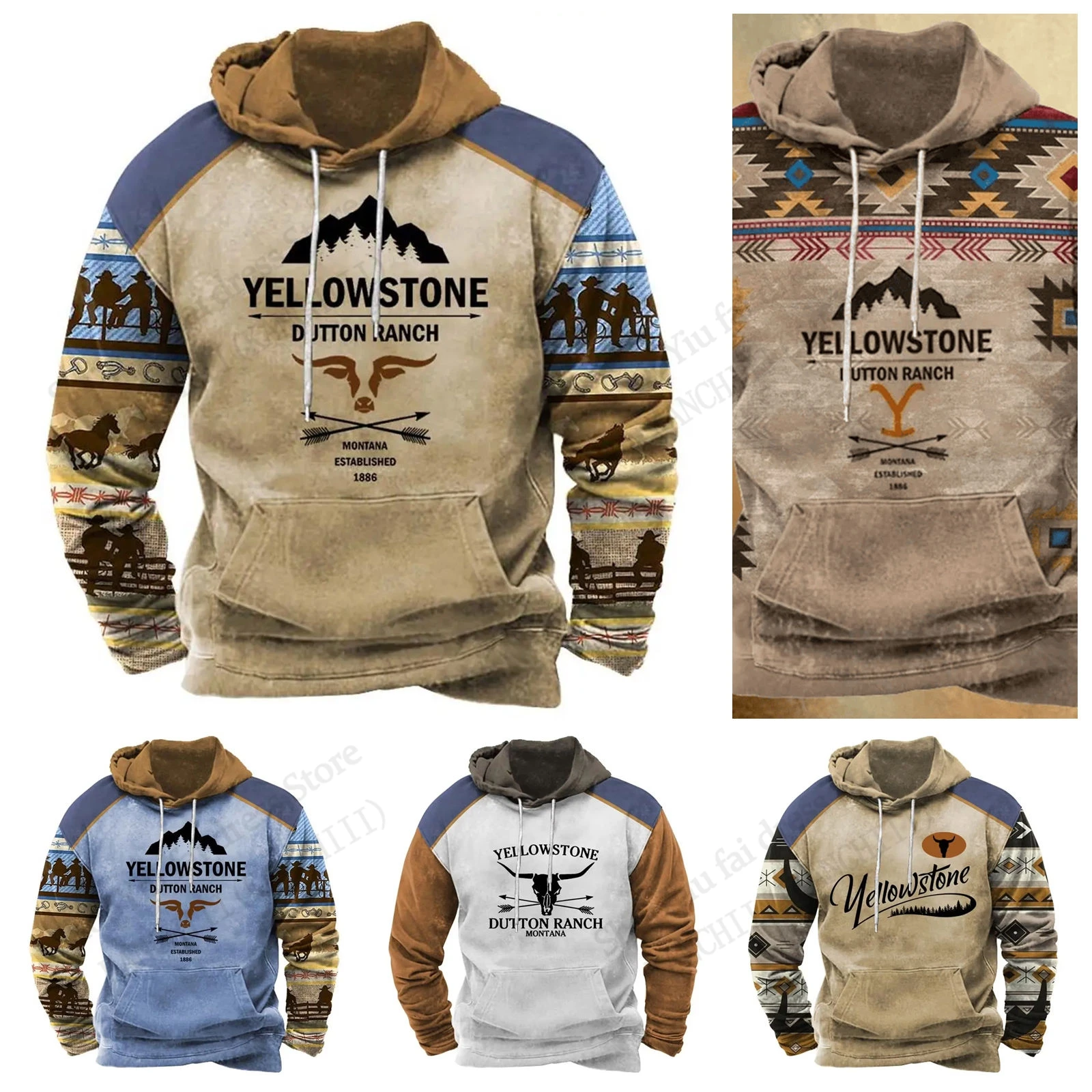 メンズヴィンテージイエローストーン 3d プリントパーカー男性女性ファッション特大パーカートレーナーコート女性スウェットメンズ服 Sudaderas