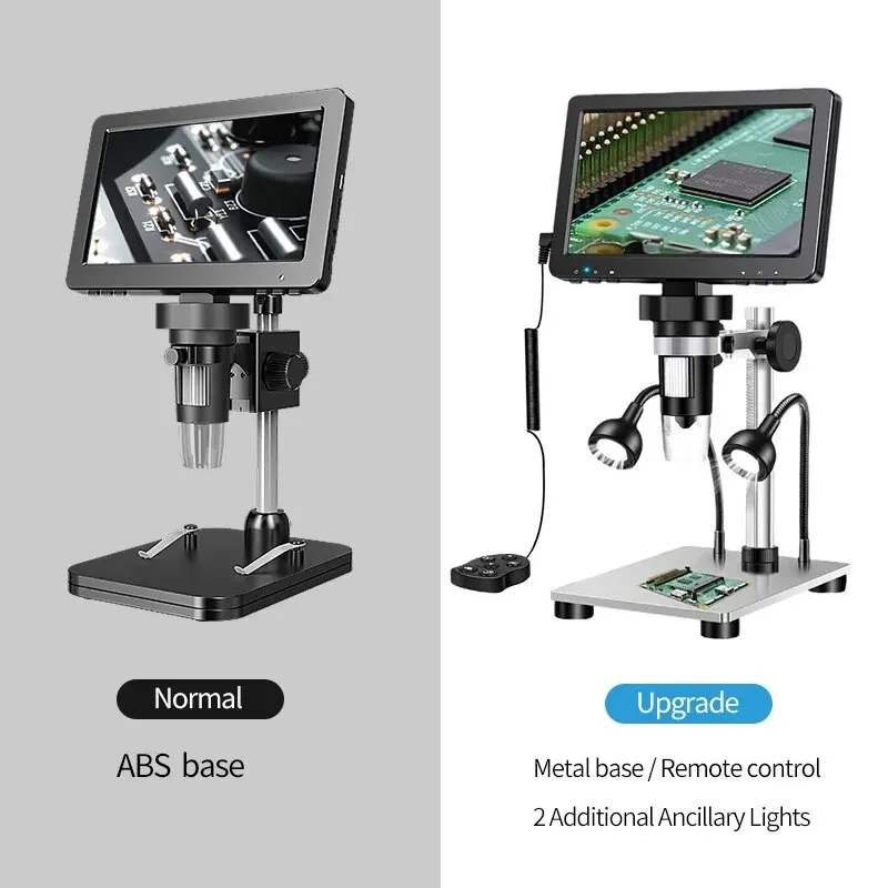 Microscopio digitale per monete LCD da 7 pollici 1200X 12MP Fotocamera con messa a fuoco ultrapreise Microscopio video 1080P 8 luci a LED per