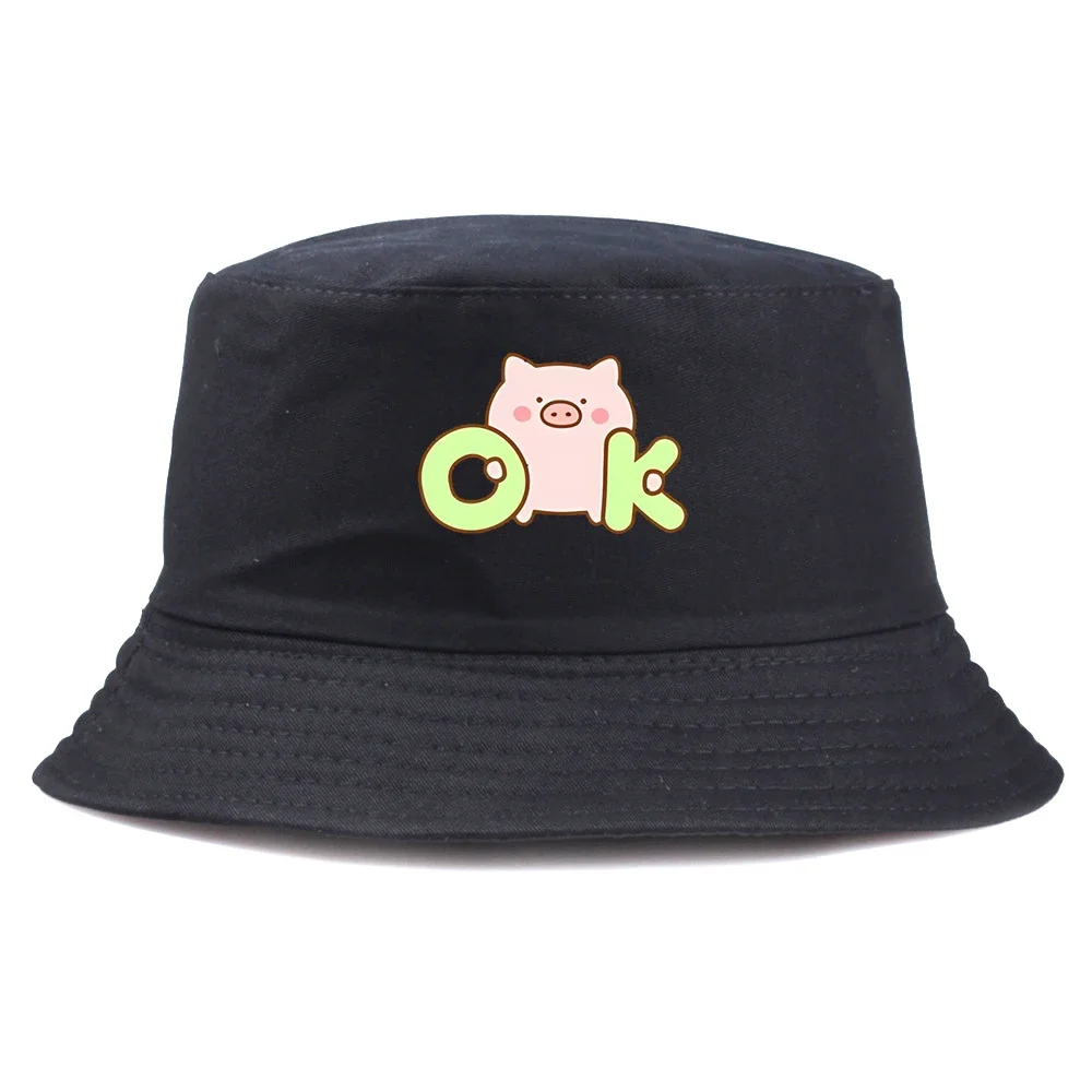 OK Baseball Graphic Bucket Hat Amusing Fisherman Cap Vintage Versatile Panama Hat Daily Casual Summer Hats