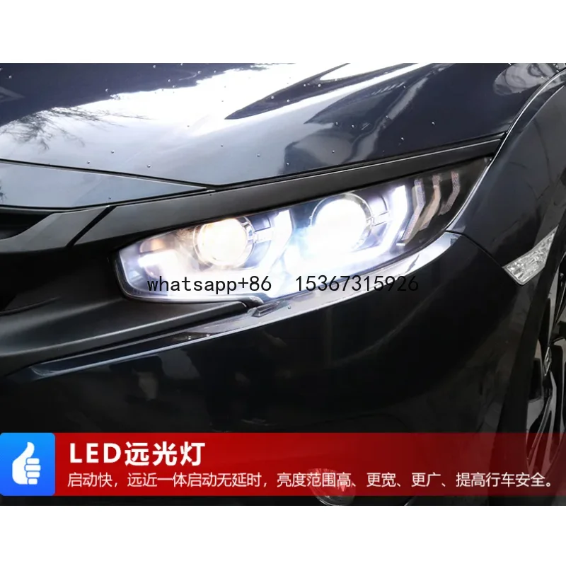 LED turning light For Honda for Civic 10 Gernation Headlights Assembly 2016 2017 Year Front Light