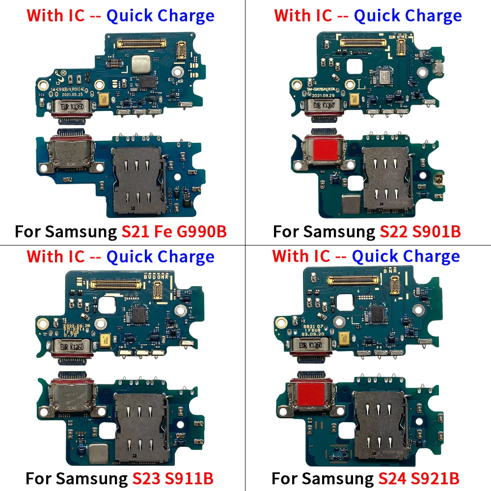 جديد لسامسونج S24 S23 S22 زائد الترا S21 Fe G990B S906B S901B S908B USB شحن ميناء المقبس شاحن موصل هيكلي مجلس فليكس #5
