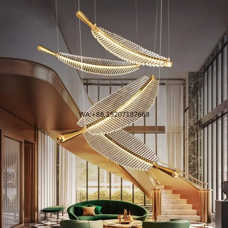 Creative Led Feather  Art Glass  Modern Hotel  Modern