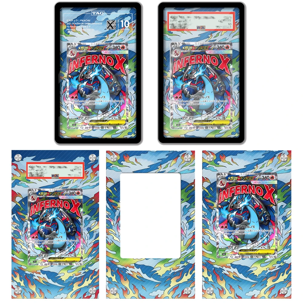 Pantalla artística para tarjeta de Pokémon, Charizard Ptcg Mega Dream, tarjeta de juego, estuche de exposición artístico, caja de almacenamiento protectora Psa, estante de exhibición