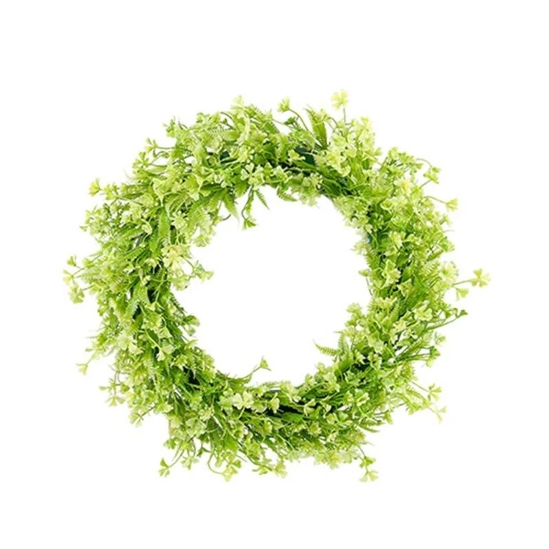 Farmhouses Realistic Spring Green Wreath for Front Door, Artificial Wreath 15UB