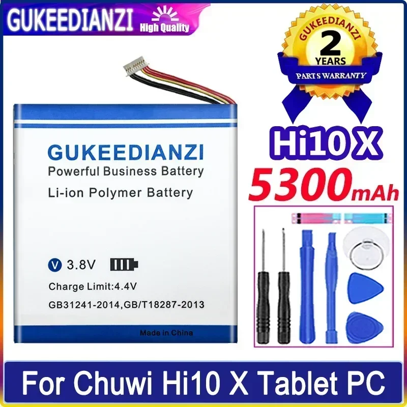 High Capacity Batteries 5300mAh For Chuwi Hi10 X Tablet Battery PC Accumulator 7-Wire Plug B + Free Tools