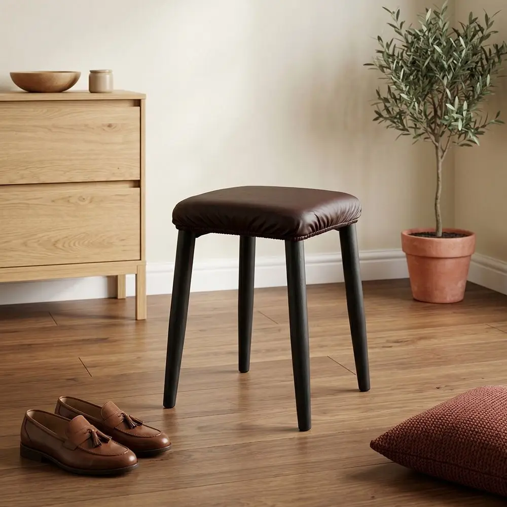 New PU Stool Seat Cover Non Slip Removable Chair Seat Cover Smooth Surface Stretch Fit Dining chair cover Living Room Seating