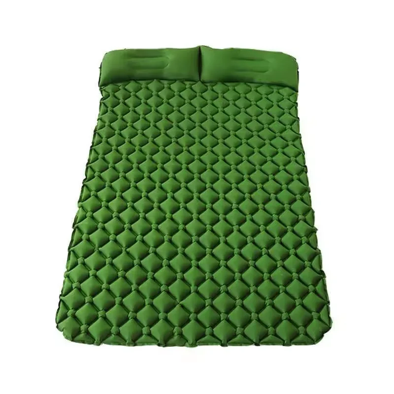 

2 Persons Inflatable Sleeping Pad Mat Outdoor Thick Moisture-proof Tent Camping Mattress With Pillow