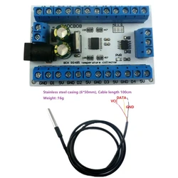 R4DCB08 8 Channels DS18B20 RS485 Modbus Rtu Temperature Sensor Remote acquisition monitor Digital Thermometer Module