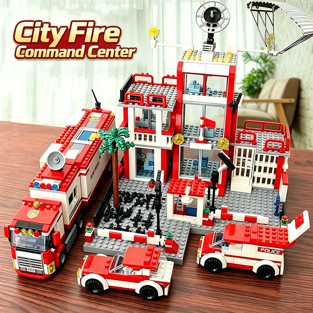 

Urban Building Blocks Police Station Building Blocks Fire Station Building Blocks Fire Truck Christma Toy Christma Holiday Gift