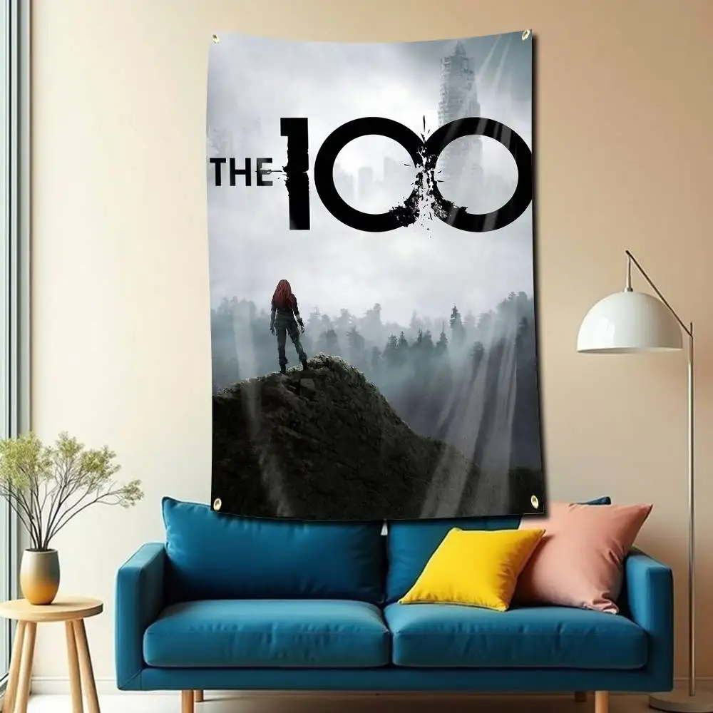 Sci-Fi Film The-100 Clarke Flag Tapestry Banner for Bedroom Living Room Outdoor Camping Custom Supported