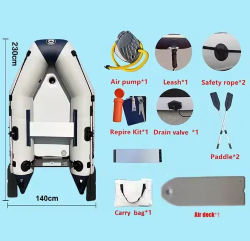 Solar Marine 2 Person 2.3M High Speed Kayak Inflatable Assault Boat Luxury Yacht Air Deck Floor for Water Play Entertainment - view 6