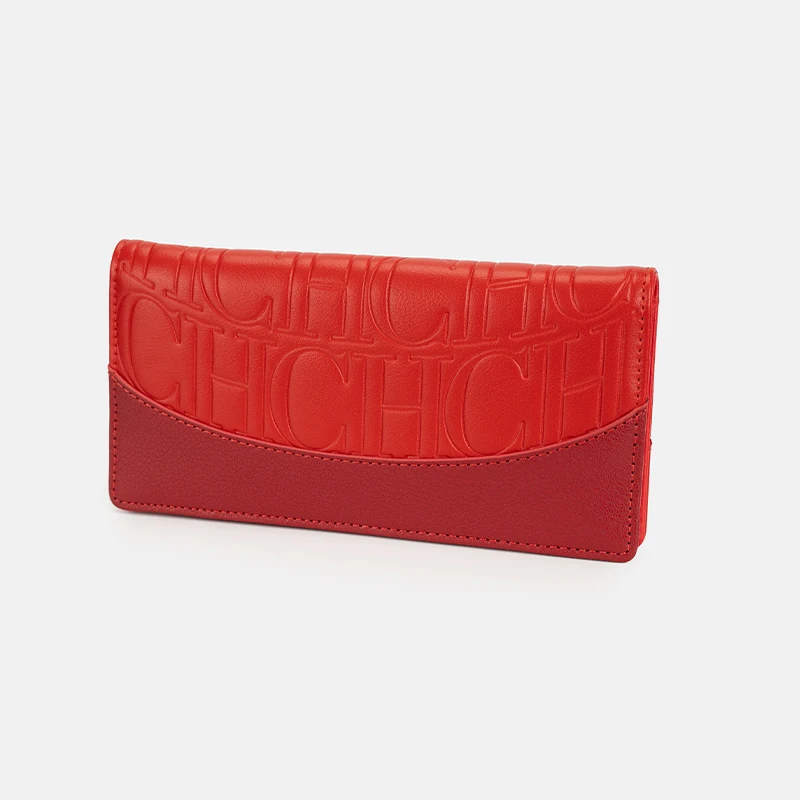 CH Red Long Wallet Large Capacity Card Holder Fashion Clutch Purse Women Daily Use Multi Card Slots image 2