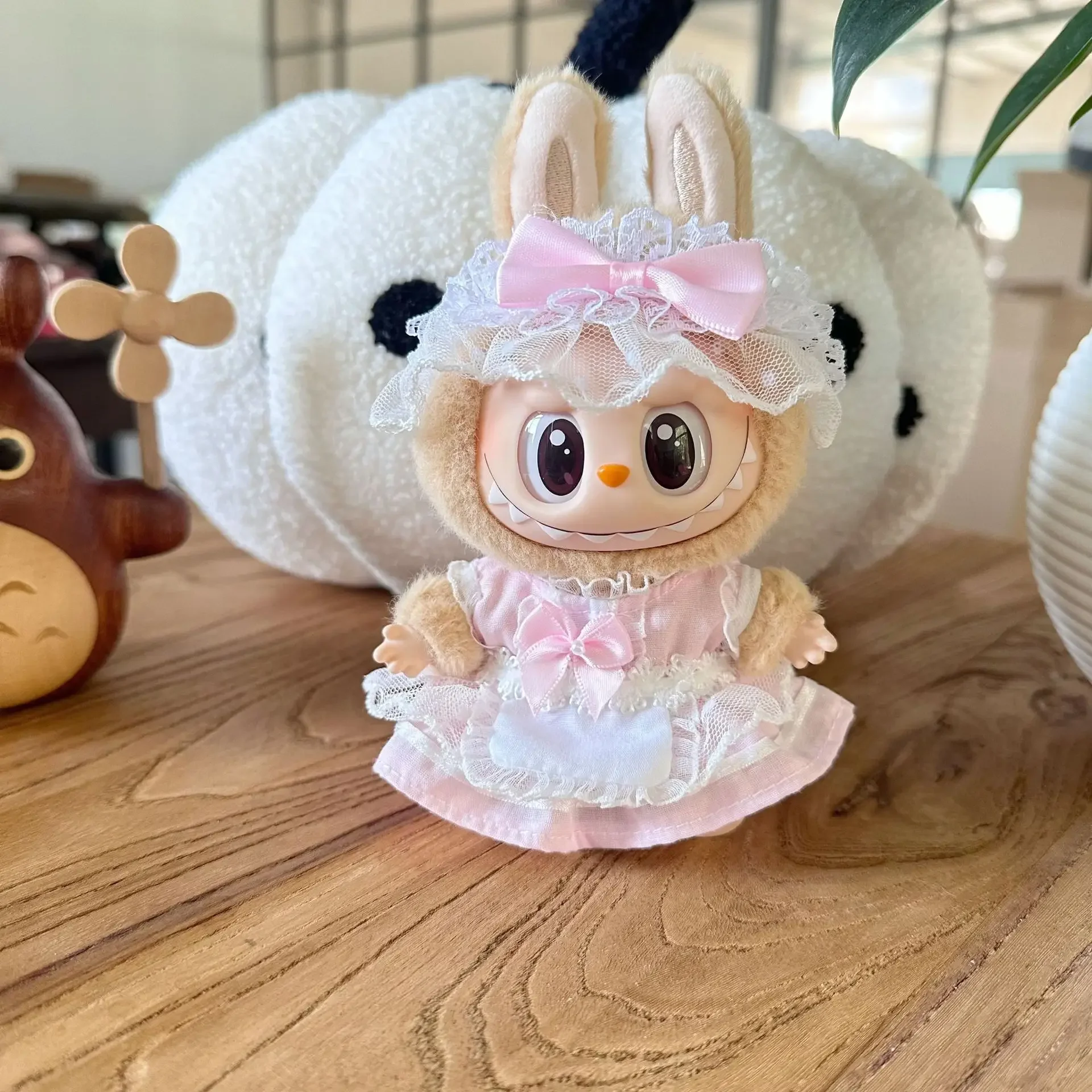 For Labubu I II Cloth Poppenkleertjes Meid Gaas Rok Kleding Outfit Accessoires Voor Korea Kpop Labubu  paarse jurk Kleding