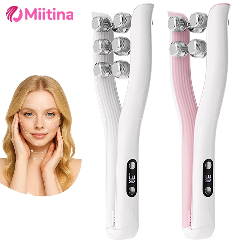 

EMS Face Lifting Roller Facial Massager Y Shape Lifting Facial Massager Chin Lift Up Home Use Beauty Instrument Skin Care Tool