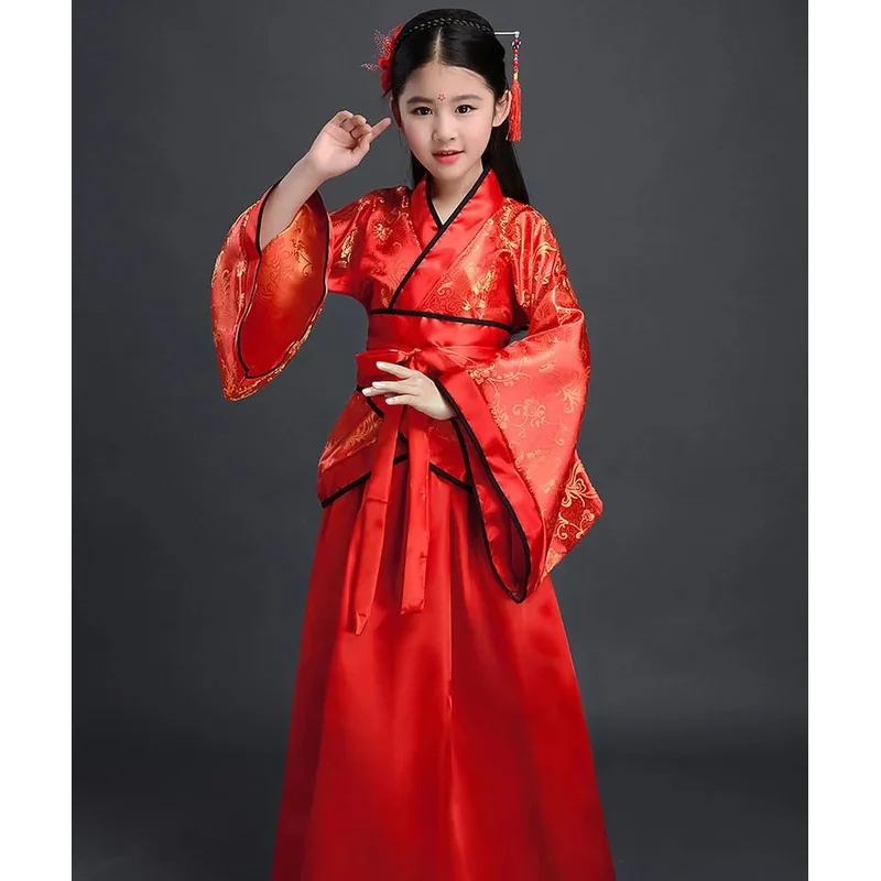 고대 중국 의상 소녀 어린이 기모노 전통 민족 의상 학생 합창단 무용 의상 일본 유카타 기모노 스타일