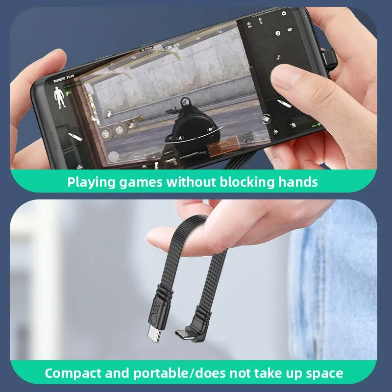 DOONJIEY 90 Degree Type C Flat Silicone Cable 480Mbps USB C Male To Female Extender Data Cord 45W Charging for Samsung Xiaomi - view 4