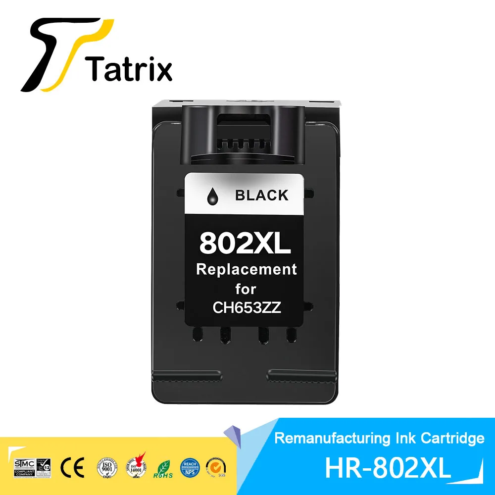 Tatrix HP 802 802XL Premium Remanufactured Color Inkjet Ink Cartridge for HP Deskjet 1000/1050/2000/2050 Printer