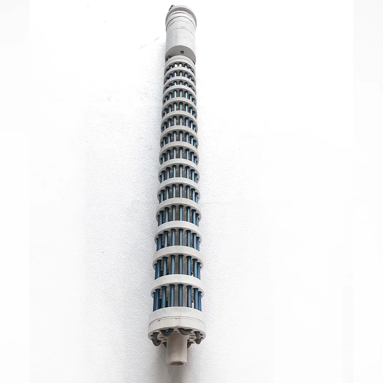 Vertical industrial ceramic heater core assembly with heating wire