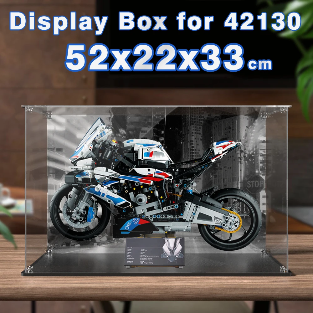 Acrylic display box for lego 42130 display case for BMW 1000RR building block dustproof clear showcase toy bricks storage box