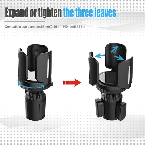 Imagen 2 del producto Base de taza de bebida multifuncional para vehículo con portavasos ajustable portavasos extensible mejorado para coche