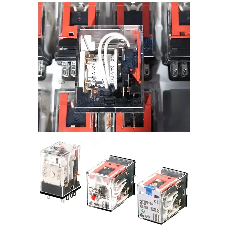 10Pcs relay MY2N-GS MY4N-GS MY2N-J MY4N-J DC 12V 24V 48V 110V 220V AC intermediate relay